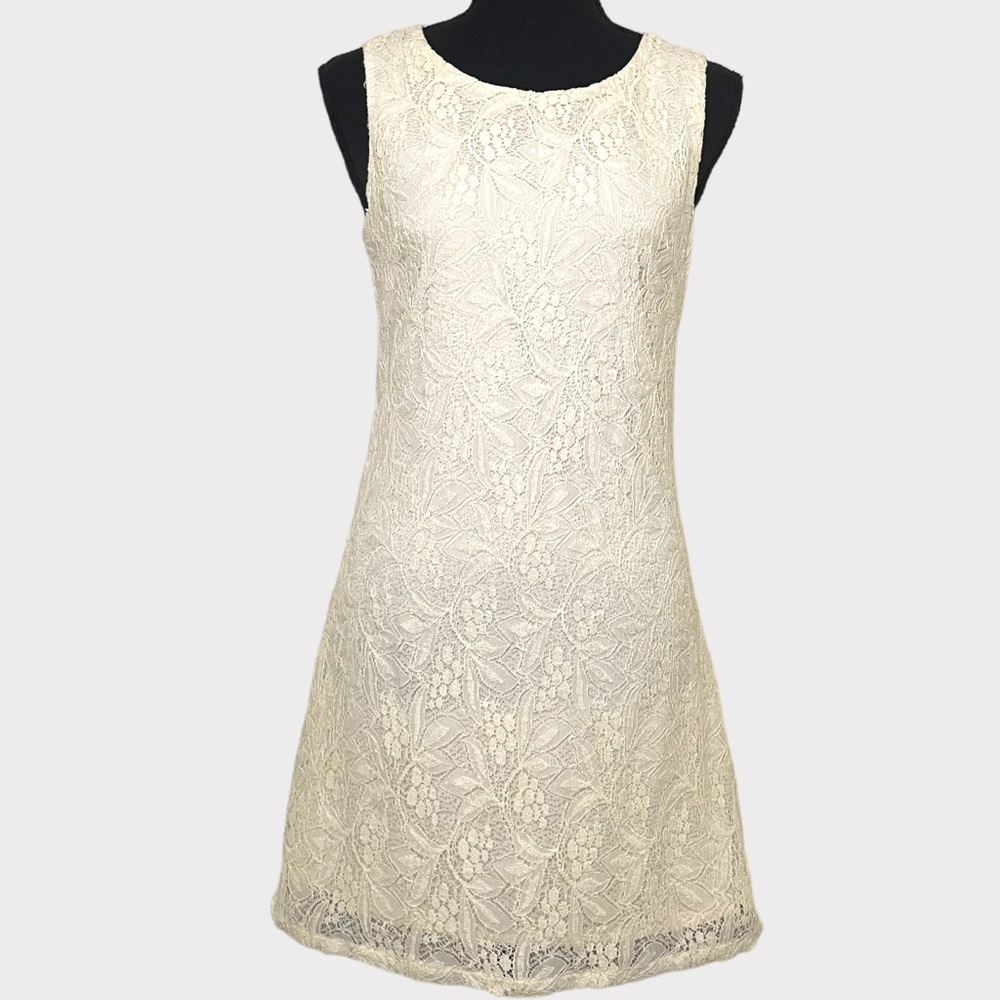Alythea - Sleeveless Lace A-Line Dress - Ivory - Size Small - Picture 1 of 7